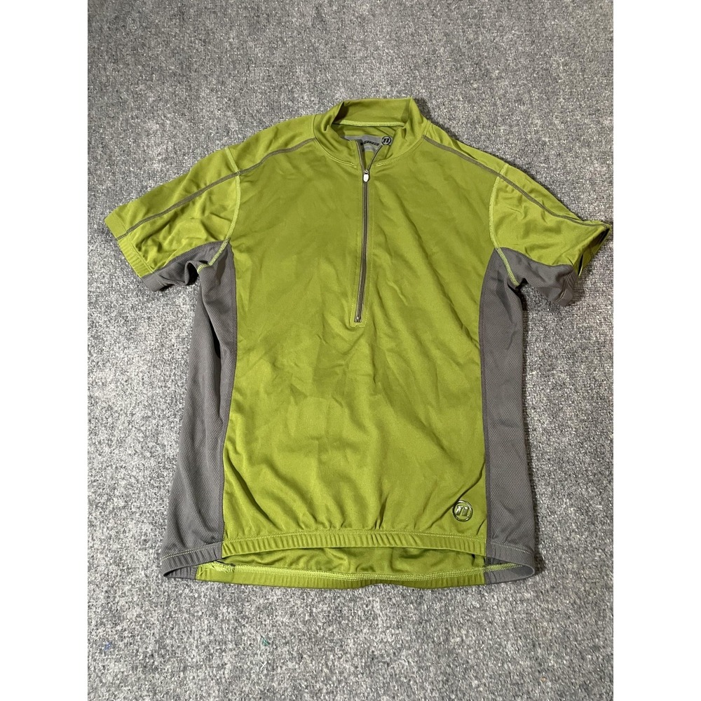 Novara Shirt Mens Small Green Cycling Bike Jersey Half Zip Pockets Polyester